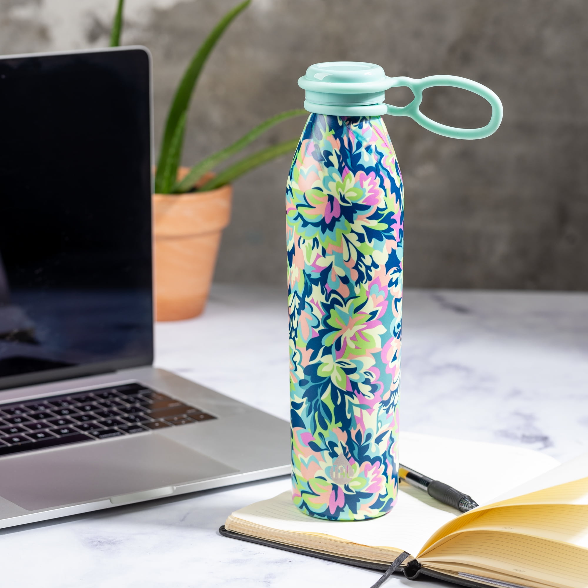 TAL Stainless Steel Modern Tumbler 20 fl oz, Green Floral