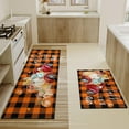 thumbnail image 2 of Fall Kitchen Rugs Set of 2,Buffalo Plaid Pumpkin Truck Thanksgiving Floor Mats and Rugs Non Skid Washable for Kitchen Home Decor,Fall Farmhouse Decorations and Accessories (17"x47"+17"x30"), 2 of 6