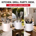 thumbnail image 6 of Cooler Kitchen Rotating Utensil Holder, Extra Large, Weighted No-Tip Base, Removable Divider, White, 6 of 9