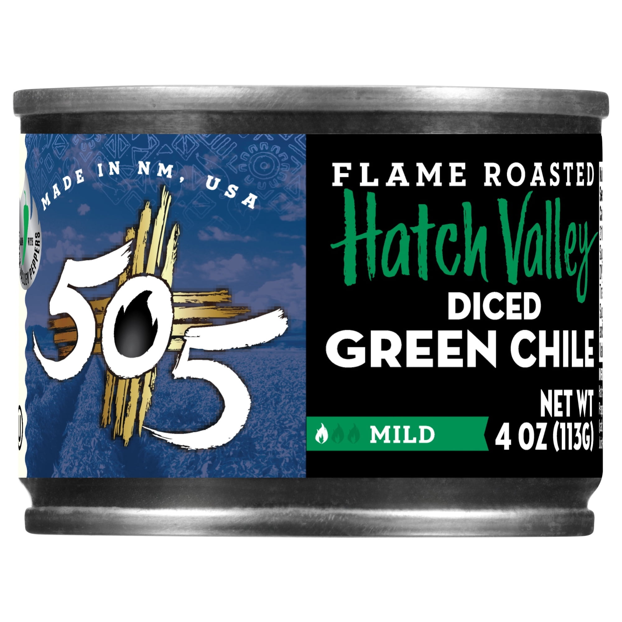 505 Southwestern Flame Roasted Hatch Valley Diced Green Chile, Mild, 4 oz Can – Green Chiles for Cooking