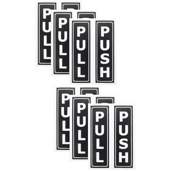 WRITWAA Restaurant Door Decal 6Pairs Black Simple Design Wide Application Stickers