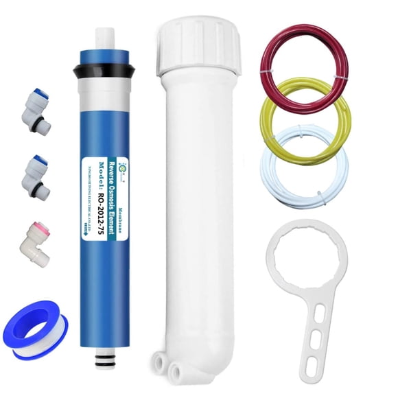 Membrana de Ósmosis Inversa Huining 75GPD Kit Completo para Sistema de Filtración de Agua Doméstica