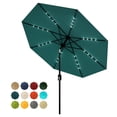 thumbnail image 1 of Solar LED 10FT Patio Umbrella – Waterproof UV Protection Outdoor Market Table Parasol with Crank Lift, Tilt, 8 Sturdy Ribs, for Garden, Pool, Deck, Backyard – Color: Lake Blue, 1 of 7