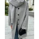 thumbnail image 4 of Abrigo largo de lana de botonadura única para mujer, chaqueta de manga larga con bolsillos y bufanda, elegante, a la moda, para otoño, 2024, 4 of 5