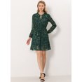 thumbnail image 2 of Dde San Patricio GargantilDe Mujer Con Cuello En V Vintage Acampanado Dorado Metálico Brillante EstrelVestido Acampanado Verde Floral M, 2 of 6