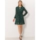 thumbnail image 2 of Dde San Patricio GargantilDe Mujer Con Cuello En V Vintage Acampanado Dorado Metálico Brillante EstrelVestido Acampanado Verde Floral M, 2 of 6