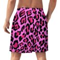 thumbnail image 2 of NICKSUN Shorts de Pyjama Amusants pour Hommes, Bas de Pyjama Courts Doux avec Poches, Imprimé Léopard Rose, 2TG, 2 of 6