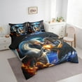 thumbnail image 3 of Feelyou Dragon Monster Twin Bedding Sets 7pcs for Boys Girls, Magical Wildlife Bedding Comforter Set, Earth Planet Star Sheet Sets, 3 of 8