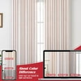 thumbnail image 6 of DriftAway Farmhouse Linen Blend Blackout Curtains 108 Inches Long for Bedroom Vertical Striped Printed Linen Curtains Thermal Insulated Lined Treatments for Living Room 2 Panels W52 x L108 Red, 6 of 8