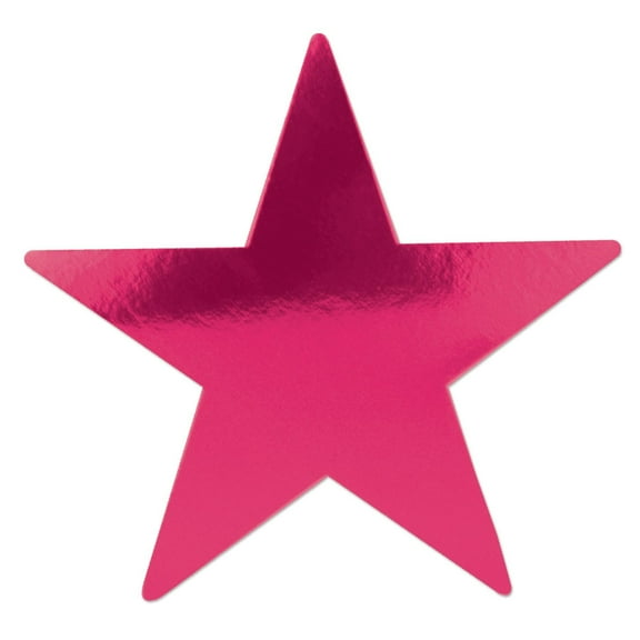 Beistle 15 inch Die-Cut Foil Star- Cerise Party Decoration (Case of 24)