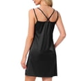 thumbnail image 3 of INSPIRAR CHIC Vestidos de Noche de Satén para Mujeres, Chemise, Vestido Deslizante, Vestido de Noche de Seda L Negro, 3 of 6