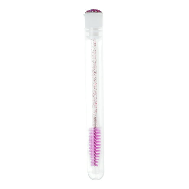Unique Bargains 1 Pc Reusable Eyelash Brush for Vacation Fuchsia Plastic Nylon