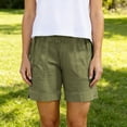 thumbnail image 6 of Noric Women's Cotton Casual Shorts High Waisted Elastic Waist Loose Fit Lightweight Summer Beach Shorts with Pockets, 6 of 9