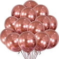 thumbnail image 5 of Globo de oro rosa de metal de cromo 12 pulgadas 50 piezas juego de globos de helio KIRIKOU para la decoración de la fiesta de Navidad de graduación en el aniversario de la boda de cumpleaños, 5 of 5