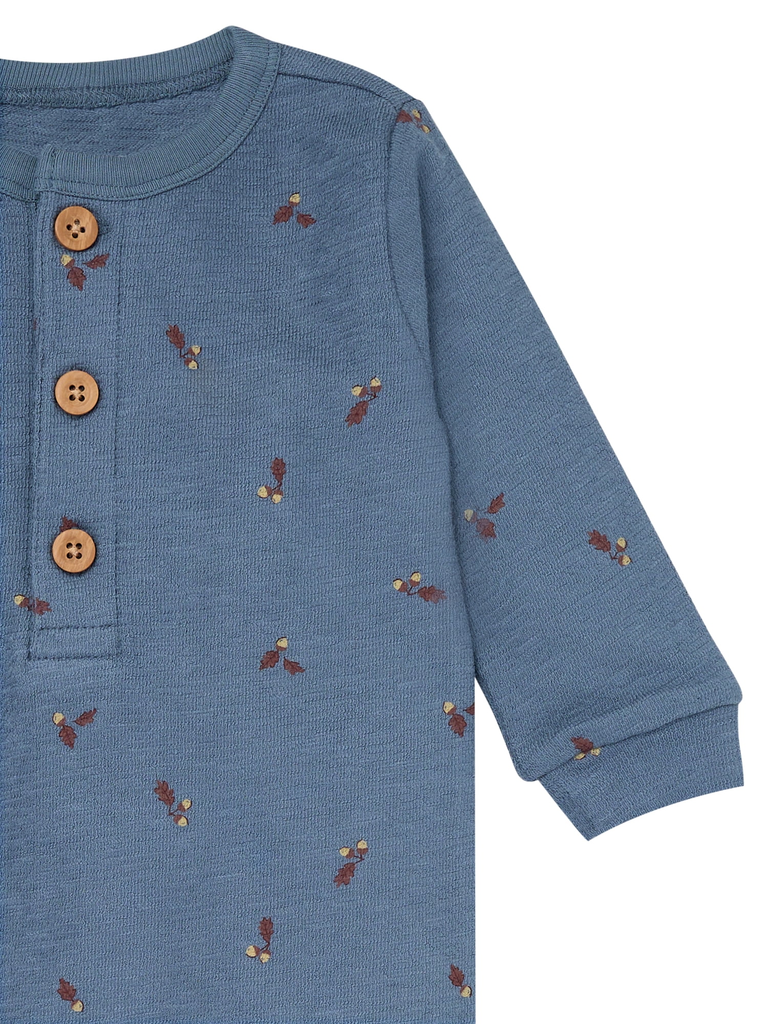 Modern Moments by Gerber Baby Boy Long Sleeve Slouch Romper, Sizes 0/3 Months - 24 Months
