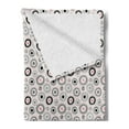 thumbnail image 2 of Geometric Soft Flannel Fleece Throw Blanket, Circular Doodle with Kids Playroom Girls Nursery Childish Theme, Cozy Plush for Indoor and Outdoor Use, 50" x 60", Grey Pale Pink White, by Ambesonne, 2 of 5