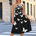 thumbnail image 3 of AUNVITO Women's Casual Sleeveless Dress with All-Over Print Round Neck and Pocket Casual and Comfortable Style, 3 of 7