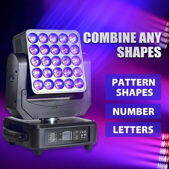 25x12W LED Matrix Lyre Beam DJ Light Blinder Stage Light 5X5 Panel Wash Effect