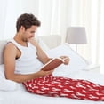 thumbnail image 4 of Uemuo Cartoon Lobster Pattern Men's Wide Leg Palazzo Lounge Pants with Pockets Light Weight Loose Comfy Casual Pajama Pants-Small, 4 of 9