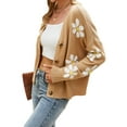 thumbnail image 5 of HUBERY Women Daisy Print Single-Breasted Long Sleeve Knitwear Cardigan, 5 of 8