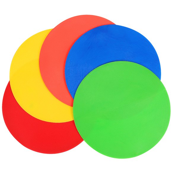 KAKOWELY 5 Pcs Marqueurs Spots Plats Points de Sol Marqueurs de Champ Rapides pour Entraînement d'Agilité, 9.06x"X9.06"X0.04 Pouces