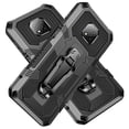 thumbnail image 3 of Military-Style Hybrid Armor Case with Integrated Belt Clip and Kickstand for Motorola Moto G Power 2021 - Black, 3 of 8