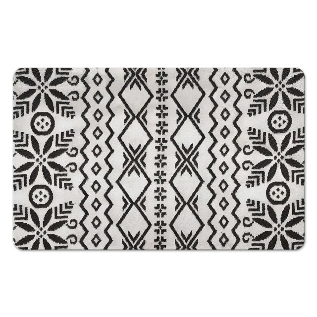 Non-Slip Aztec Boho Bathroom Rug, 20x32 inch - Luxury Soft and Absorbent Runner - Ideal for Bathroom, Kitchen, Entryway - Modern Western Design