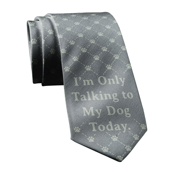 I'm Only Talking to My Dog Today Necktie Novelty Ties for Men Dog Tie for Guys Funny Ties