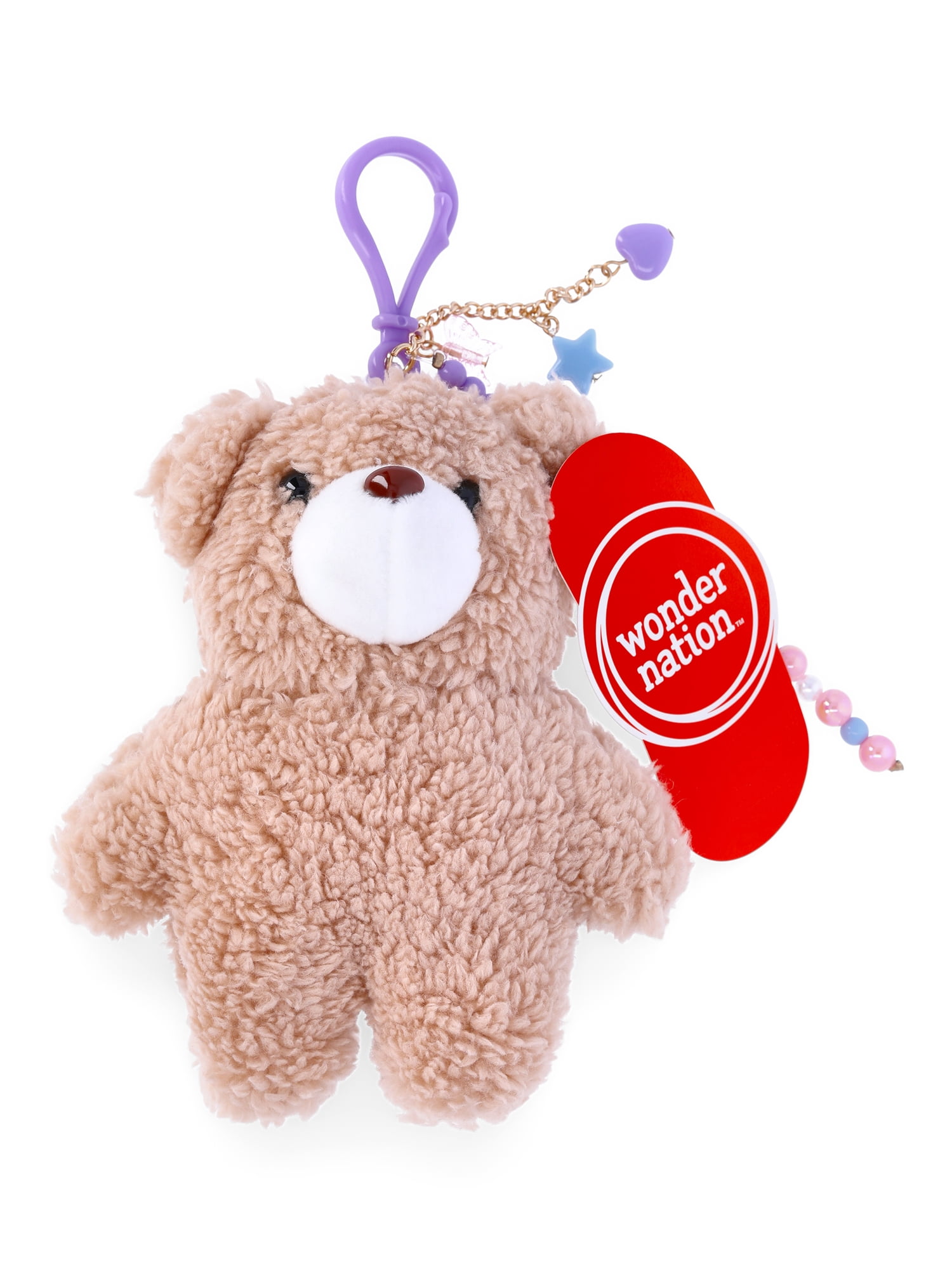 Wonder Nation Bear Plush Keychain, Tan - Walmart.com