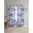 thumbnail image 4 of Sheer Curtains 72 Inches Long 2 Panels, Chinese Style Garden Plant Landscape Rod Pocket Curtain Voile Draperies, Chinoiserie Light Filtering Window Treatment for Living Room Kitchen Bedroom, 4 of 8