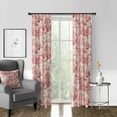 thumbnail image 2 of Maison Toile Red Pinch Pleat Drapery Panel - Pair 40"x132", 2 of 5