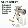 thumbnail image 3 of LEM Products #10 Clamp-On Manual Meat Grinder, Stainless Steel Hand Grinder, 3 of 8
