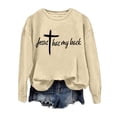 thumbnail image 3 of There Is Nothing Too Big For God Christian Sweatshirts for Women Long Sleeve Crewneck Graphic Sweatshirt Pullover Tops, 3 of 5