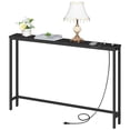 thumbnail image 3 of HOOBRO 47.2" Skinny Console Table with Power Outlets, 5.9" Behind Couch Table with Charging Station, Narrow Sofa Table, Long and Thin Table for Entryway, Living Room, Black BB15XG01G1, 3 of 12