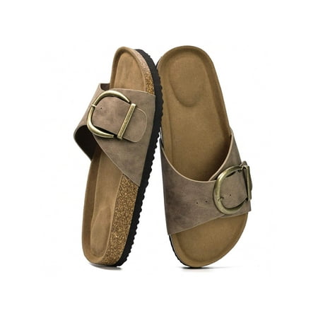 Women Sandals Summer Slip-On Cork Footbed Adjustable Buckle Casual Comfort Shoes Women Sandals Summer Slip-On Cork Footbed Adjustable Buckle Casual Comfort Shoes