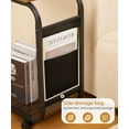 thumbnail image 4 of Enogets Mobile Side Table with Wheels, C-Shaped Metal End Table with Storage Bag, 2-Tier Rolling Cart for Couch and Bed, 4 of 8