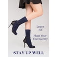 thumbnail image 5 of Hugh Ugoli Women's Bamboo Loose Fit Diabetic Crew Socks, 6 Pairs, Navy Blue, Shoe Size: 10-12, 5 of 7