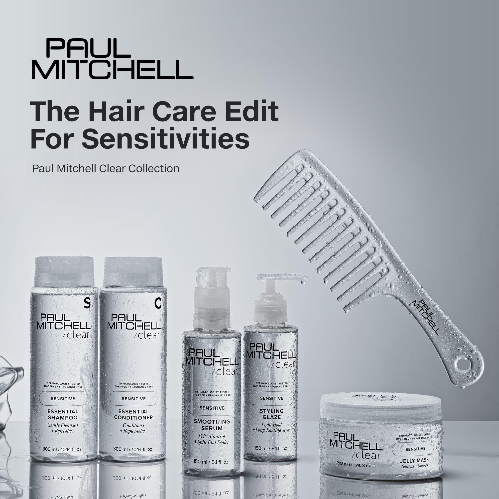 Paul Mitchell Clear Essential Shampoo, Fragrance Free, Dermatologist-Tested For Sensitive Scalp + Skin, 10.14 fl. oz.