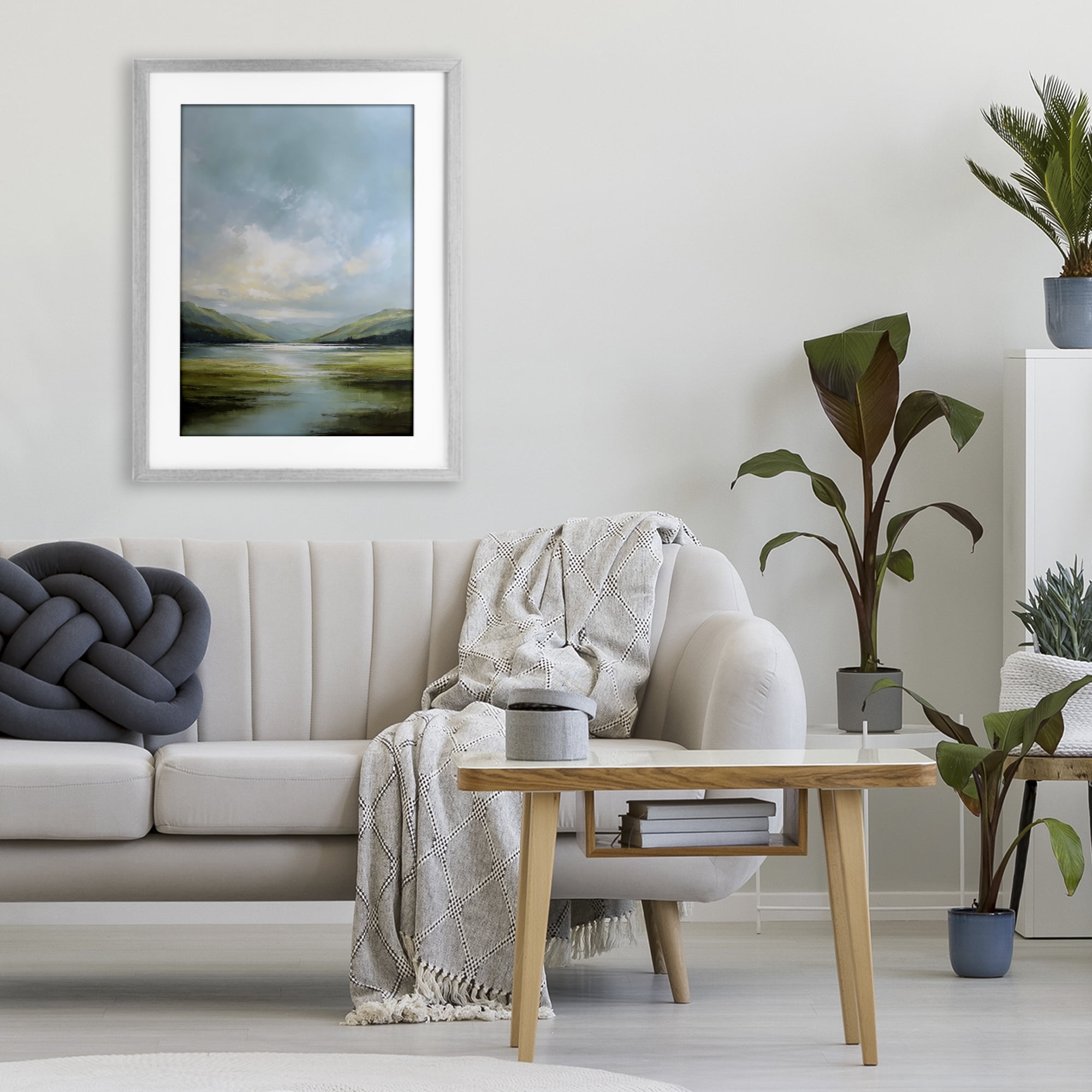 Stupell Industries Here Comes Sun over Valley Gray Framed Print Under Glass, design by Petal Prints Design