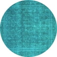 thumbnail image 1 of Ahgly Company Indoor Round Persian Turquoise Blue Bohemian Area Rugs, 3' Round, 1 of 4