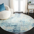 thumbnail image 2 of SAFAVIEH Aria Christian Distressed Area Rug, Ivory/Blue, 6'7" x 6'7" Round, 2 of 7