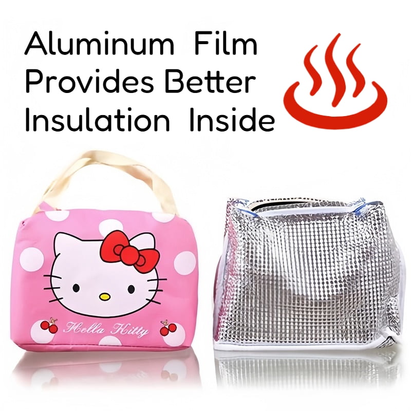 Sanrio Hello Kitty Anime Lunch Bag Cartoon Lovely Bento Thermal Handbags Thickened Insulation Lunch Box Bag