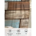 thumbnail image 6 of Sheer Curtains 45 Inch Length 2 Panels Set for Kitchen, Blue Brown Vintage Semi Sheer Curtains for Windows, Retro Farmhouse Elegant Pastoral Voile Window Treatments Rod Pocket Curtain, 6 of 7