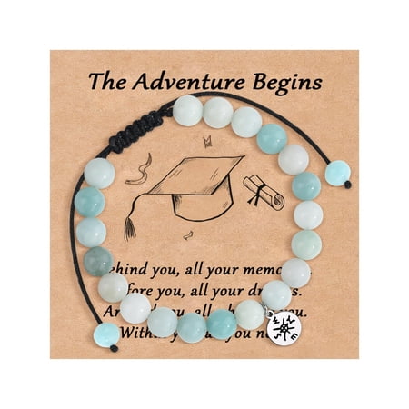 Natural Stone Bracelets - Teacher Appreciation Gifts for Women Teacher Gifts Bus Driver Appreciation Gifts Class of 2026 Graduation Gifts for Him Her