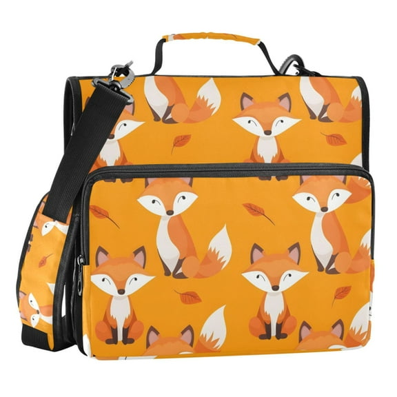 ALAZA Zipper Binder Cute Fox 3 Ring Trapper Keeper File Folder Organizer Bag