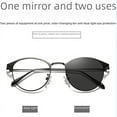 thumbnail image 3 of Gafas de sol con montura Retro ovalada de primavera para hombre, gafas de sol polarizadas de Metal ultraligeras con espejo de proximidad que cambian de color, antiluz azul, 3 of 5
