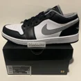 thumbnail image 1 of Ni - ke Air Jordan 1 Low Black White Grey Men Size 9 New EU42.5 553558-040 Particle Grey, 1 of 5