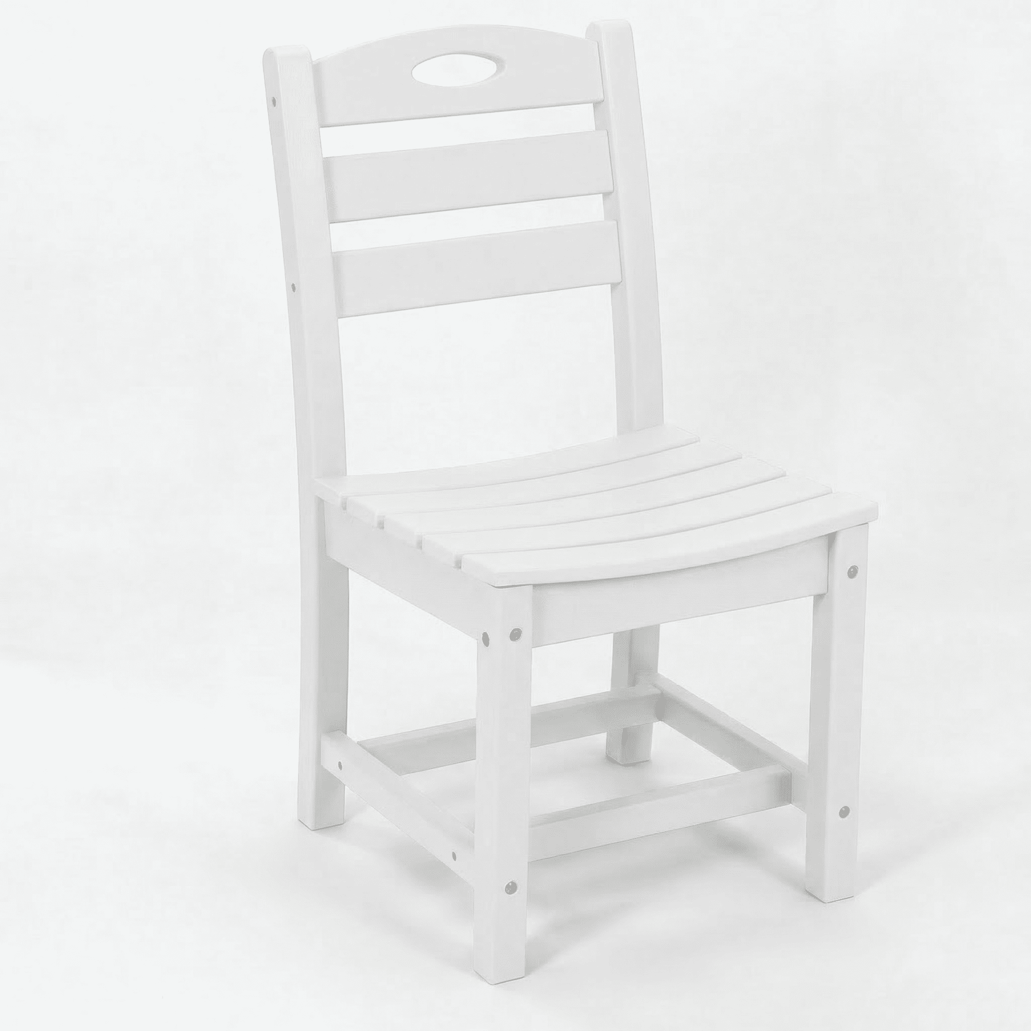 Outdoor Dining Chair, 2 Pack Armless Chair for Garden Balcony Backyard, White