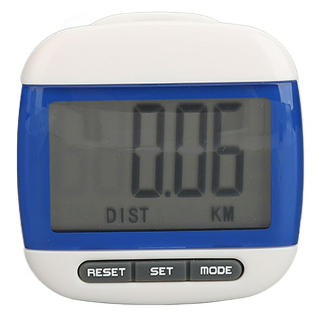 Podómetro para Caminar Pantalla LCD Grande Contador de Distancia de calorías por Pasos con Clip para Ejercicio para Adultos Mayores Azul