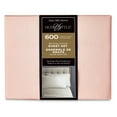 thumbnail image 3 of Hotel Style 4-Piece 600 Thread Count Pink Egyptian Cotton Adult Bed Sheet Set, King - Deep Pocket, 3 of 5